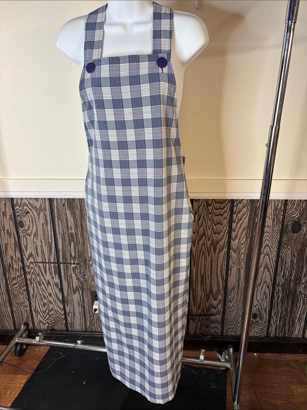 Vintage Rampage Blue and White Gingham Pinafore